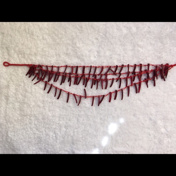 ✨NEW✨ Red Layered Bamboo Wood Wind Chime Necklace - Picture 4 of 5